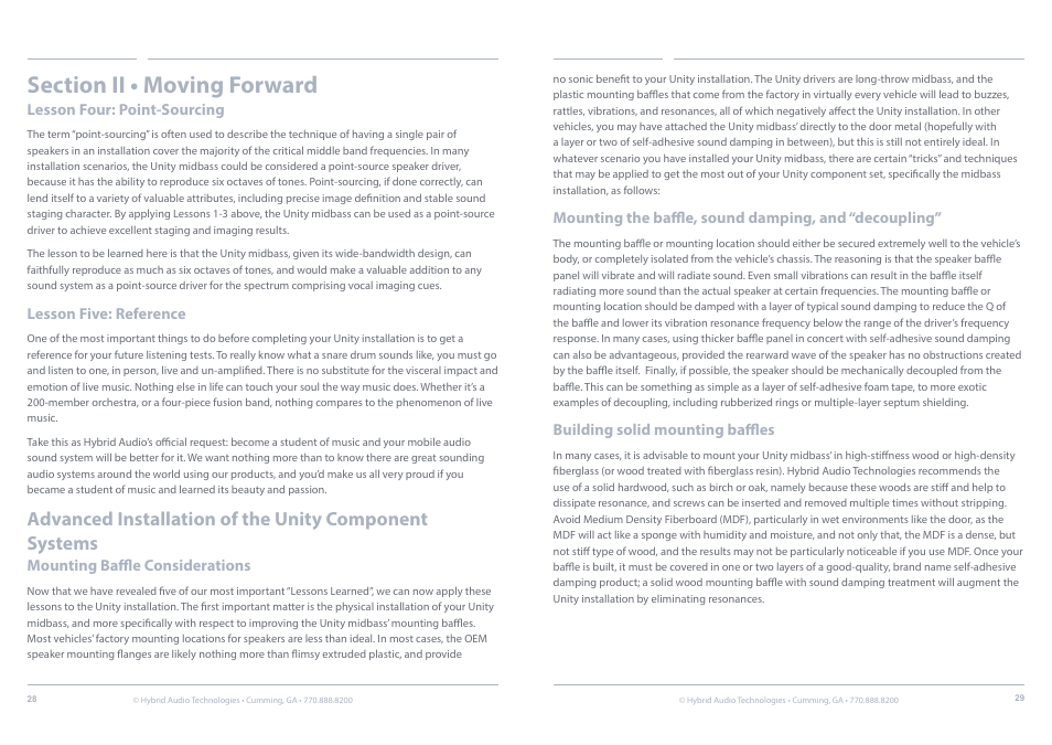 Considerations | Hybrid Audio Technologies Unity Series User Manual | Page 15 / 18