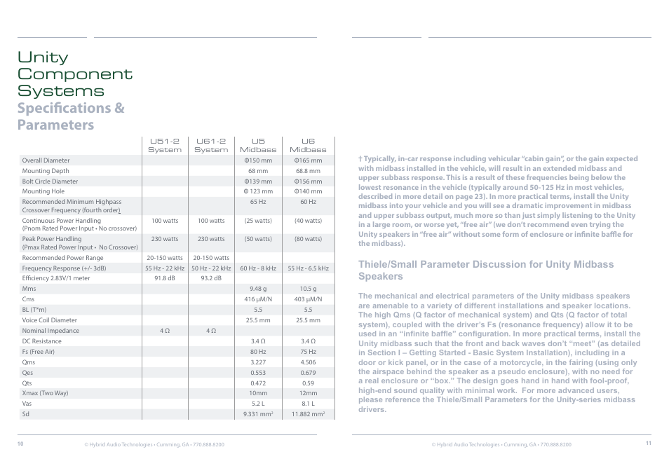 Hybrid Audio Technologies Unity Series User Manual | Page 6 / 18