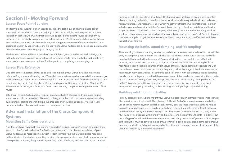 Considerations | Hybrid Audio Technologies Clarus Series Components User Manual | Page 15 / 18