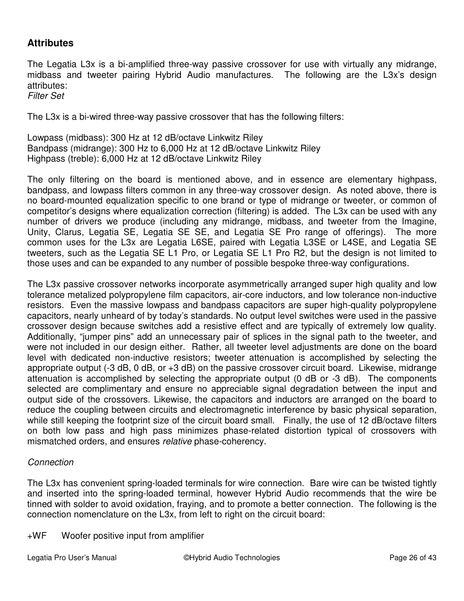Hybrid Audio Technologies Legatia Pro User Manual | Page 26 / 42