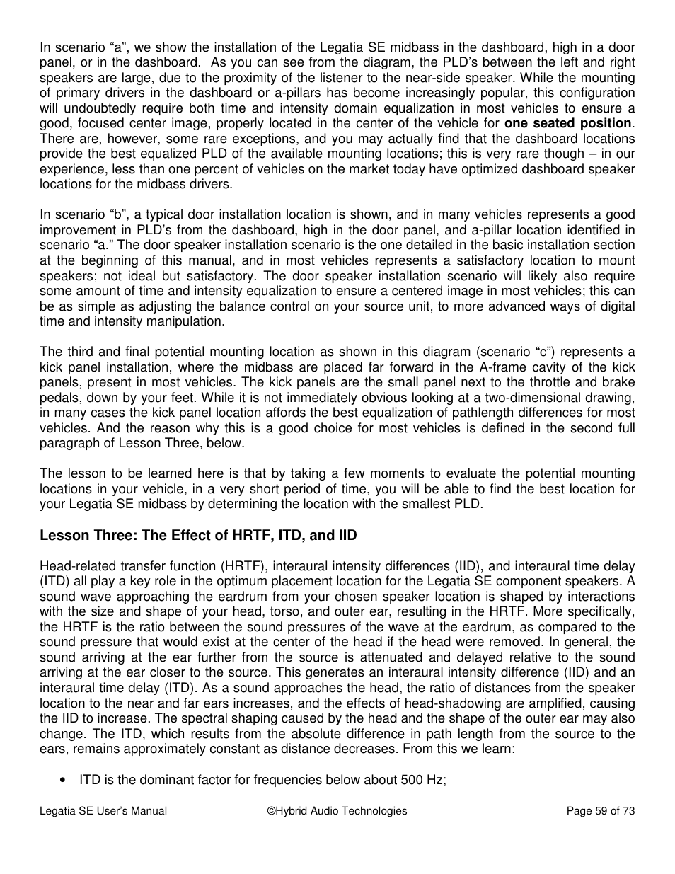 Hybrid Audio Technologies Legatia SE User Manual | Page 59 / 68