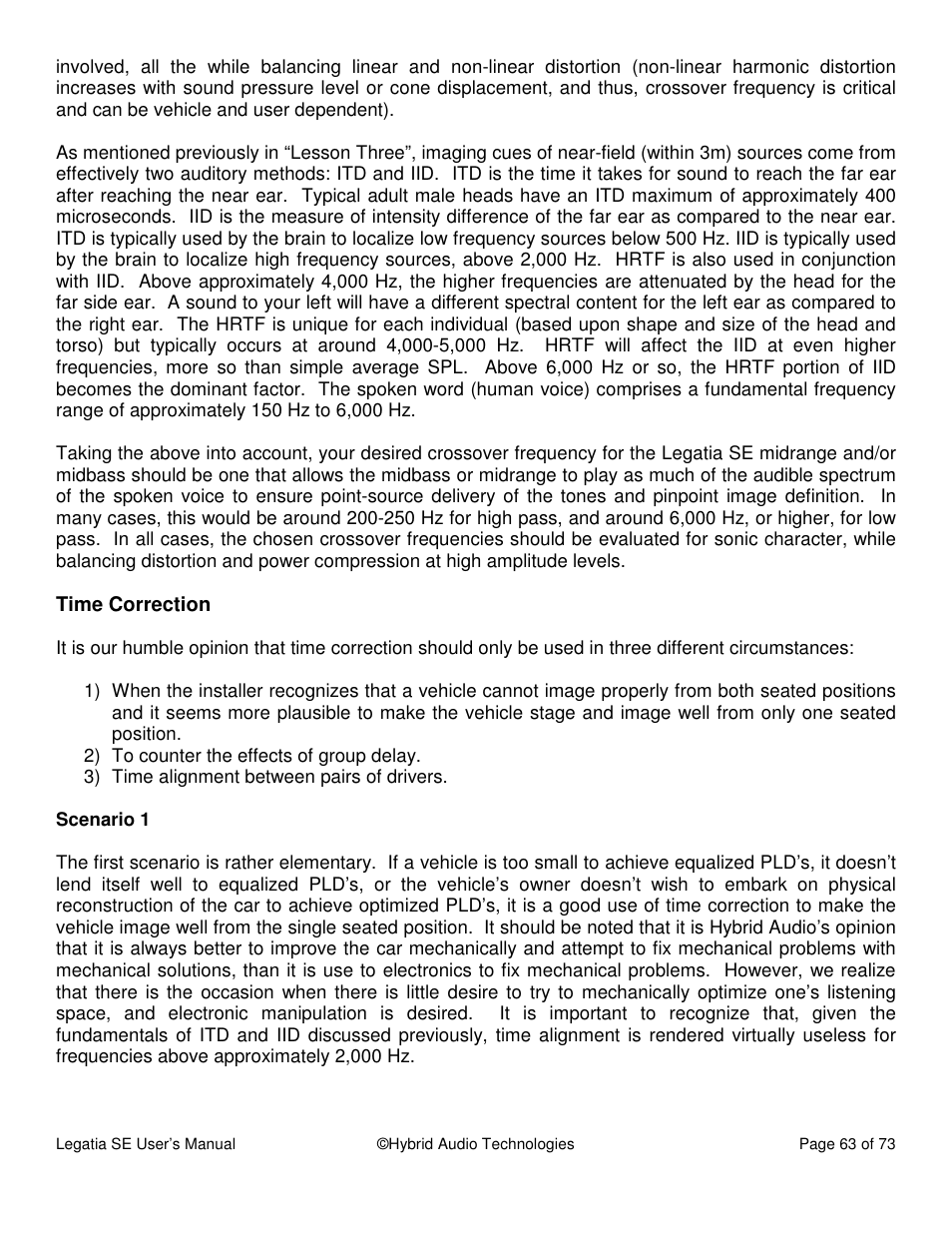 Hybrid Audio Technologies Legatia SE User Manual | Page 63 / 68