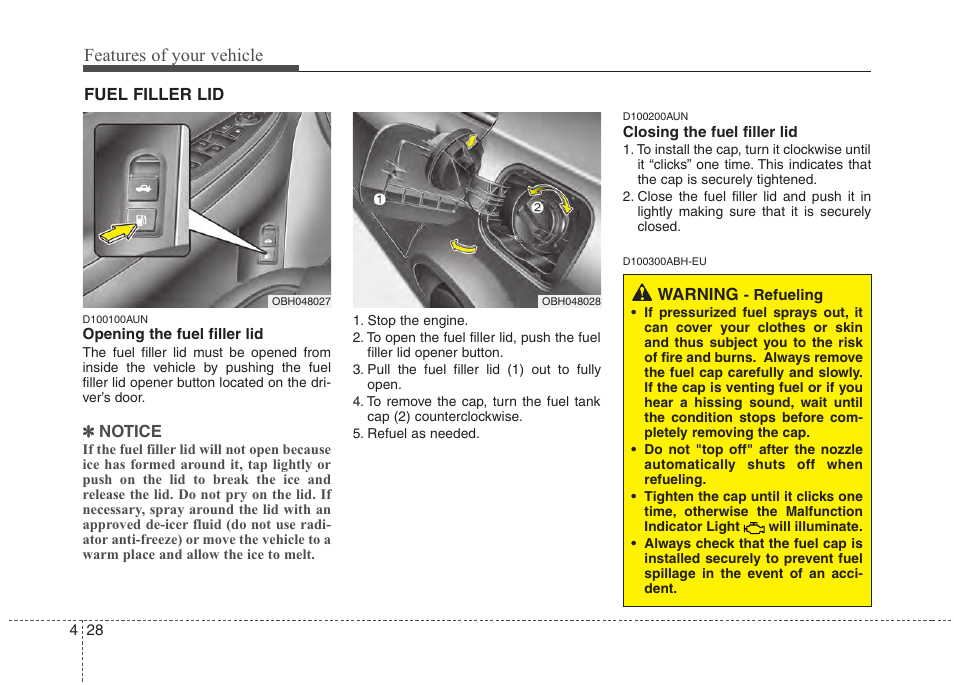 Features of your vehicle | Hyundai 2013 Genesis User Manual | Page 107 / 429