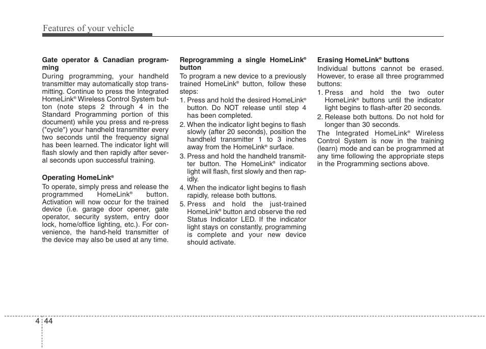 Features of your vehicle | Hyundai 2013 Genesis User Manual | Page 123 / 429