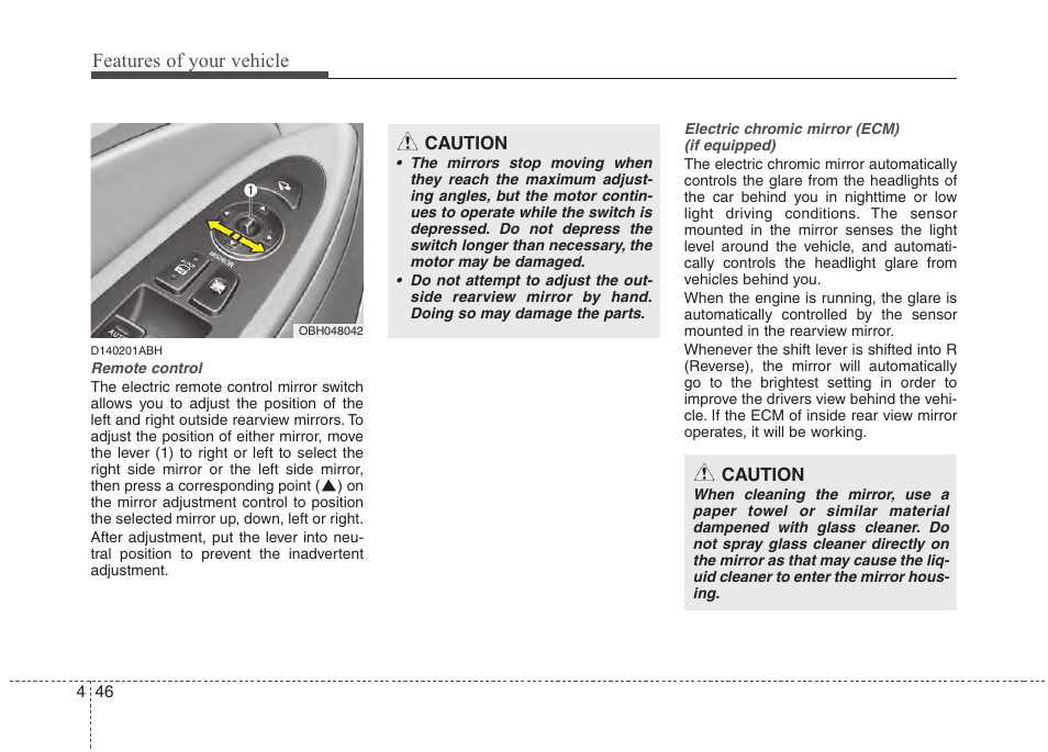 Features of your vehicle | Hyundai 2013 Genesis User Manual | Page 125 / 429