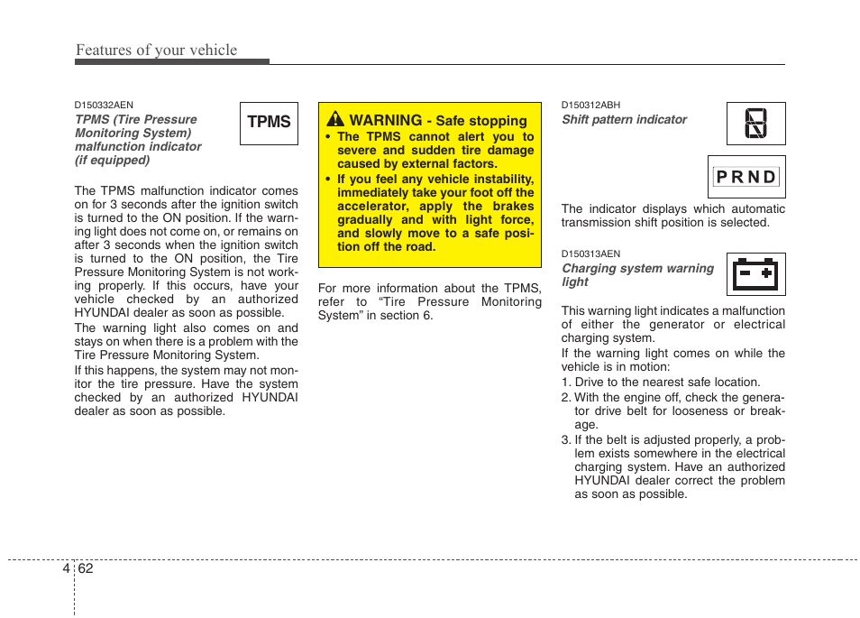 Features of your vehicle, Tpms | Hyundai 2013 Genesis User Manual | Page 141 / 429