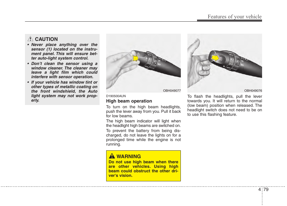 Features of your vehicle | Hyundai 2013 Genesis User Manual | Page 158 / 429