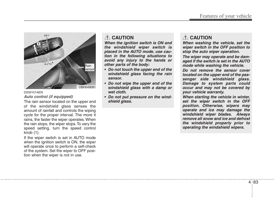 Features of your vehicle | Hyundai 2013 Genesis User Manual | Page 162 / 429