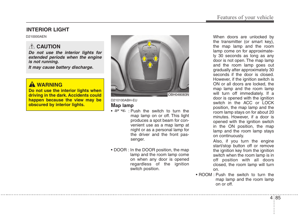 Features of your vehicle | Hyundai 2013 Genesis User Manual | Page 164 / 429
