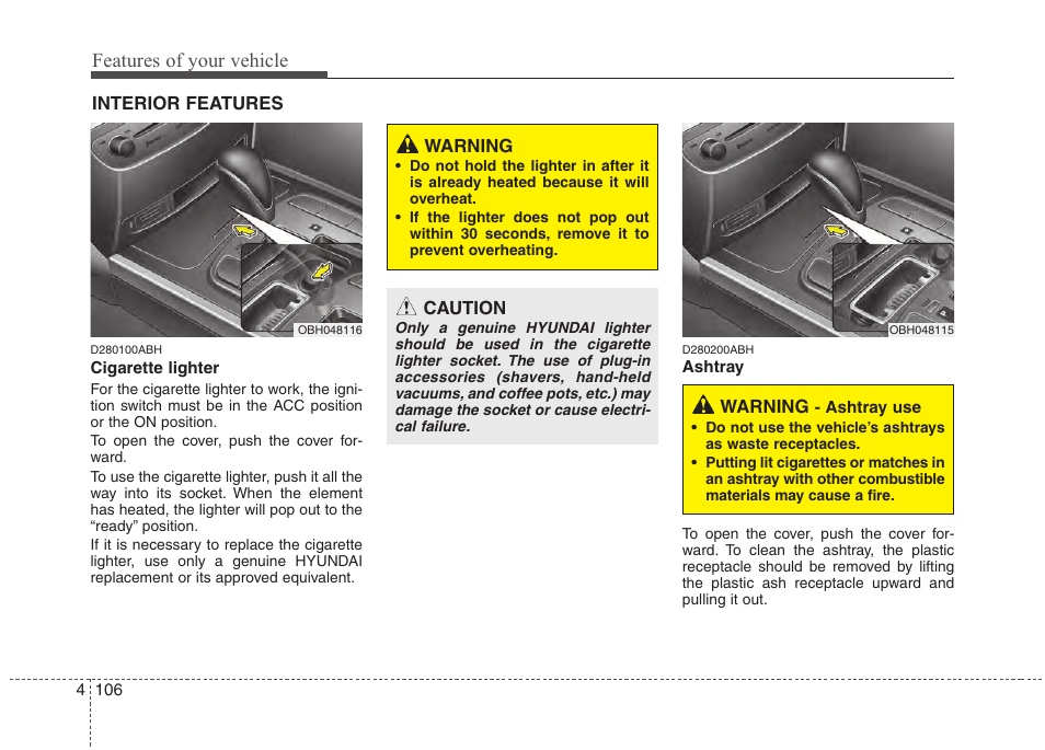 Features of your vehicle | Hyundai 2013 Genesis User Manual | Page 185 / 429