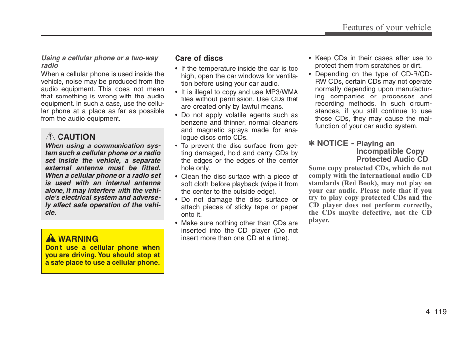 Features of your vehicle | Hyundai 2013 Genesis User Manual | Page 198 / 429
