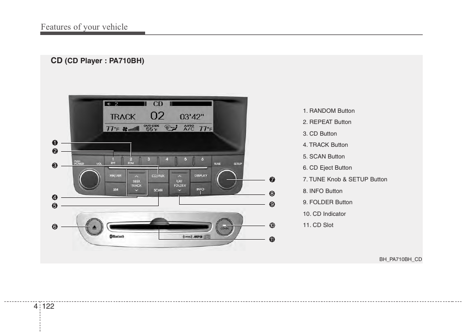Features of your vehicle | Hyundai 2013 Genesis User Manual | Page 201 / 429