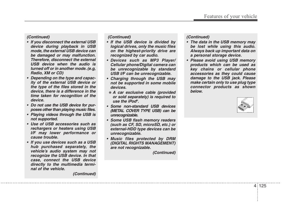 Features of your vehicle | Hyundai 2013 Genesis User Manual | Page 204 / 429