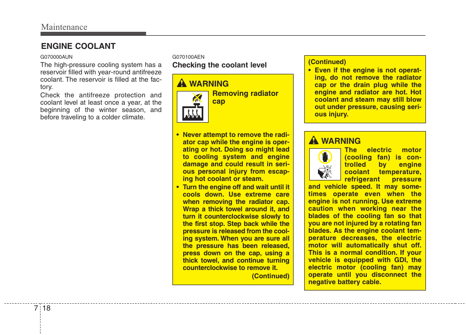Maintenance | Hyundai 2013 Genesis User Manual | Page 352 / 429