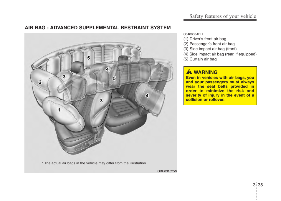 Safety features of your vehicle | Hyundai 2013 Genesis User Manual | Page 54 / 429