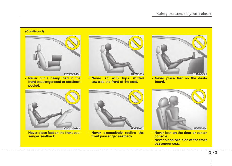 Safety features of your vehicle | Hyundai 2013 Genesis User Manual | Page 62 / 429