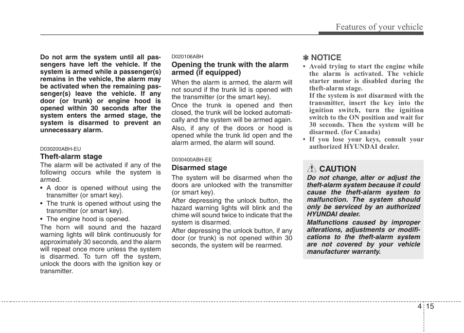 Features of your vehicle | Hyundai 2013 Genesis User Manual | Page 94 / 429