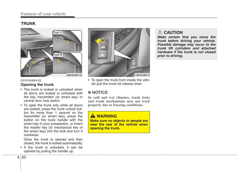 Features of your vehicle | Hyundai 2013 Genesis User Manual | Page 99 / 429