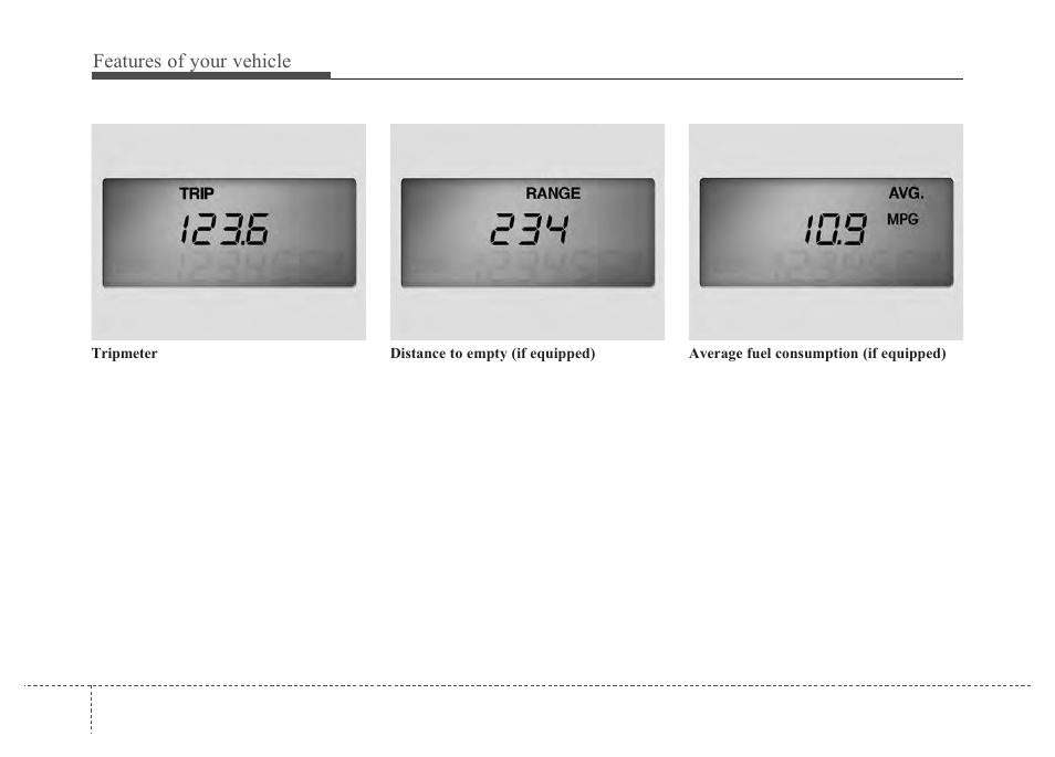 Features of your vehicle | Hyundai 2012 Santa Fe User Manual | Page 125 / 419