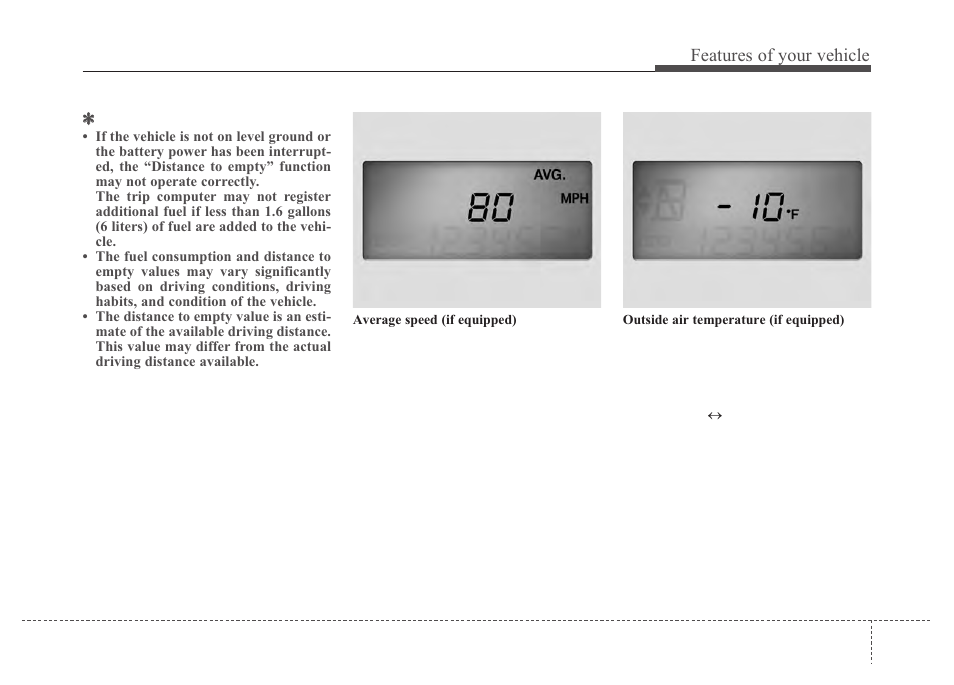 Features of your vehicle | Hyundai 2012 Santa Fe User Manual | Page 126 / 419