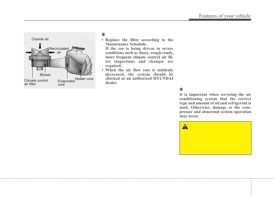 Features of your vehicle | Hyundai 2012 Santa Fe User Manual | Page 164 / 419