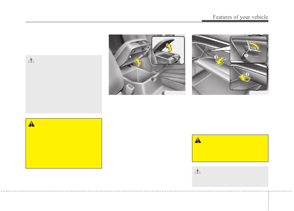 Features of your vehicle | Hyundai 2012 Santa Fe User Manual | Page 168 / 419