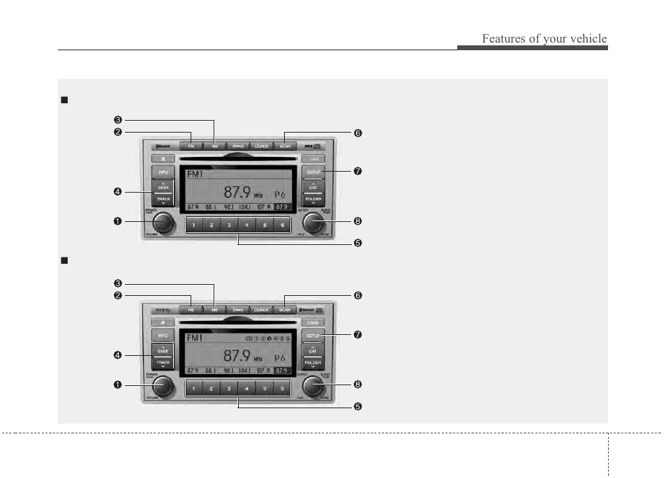 Features of your vehicle | Hyundai 2012 Santa Fe User Manual | Page 186 / 419