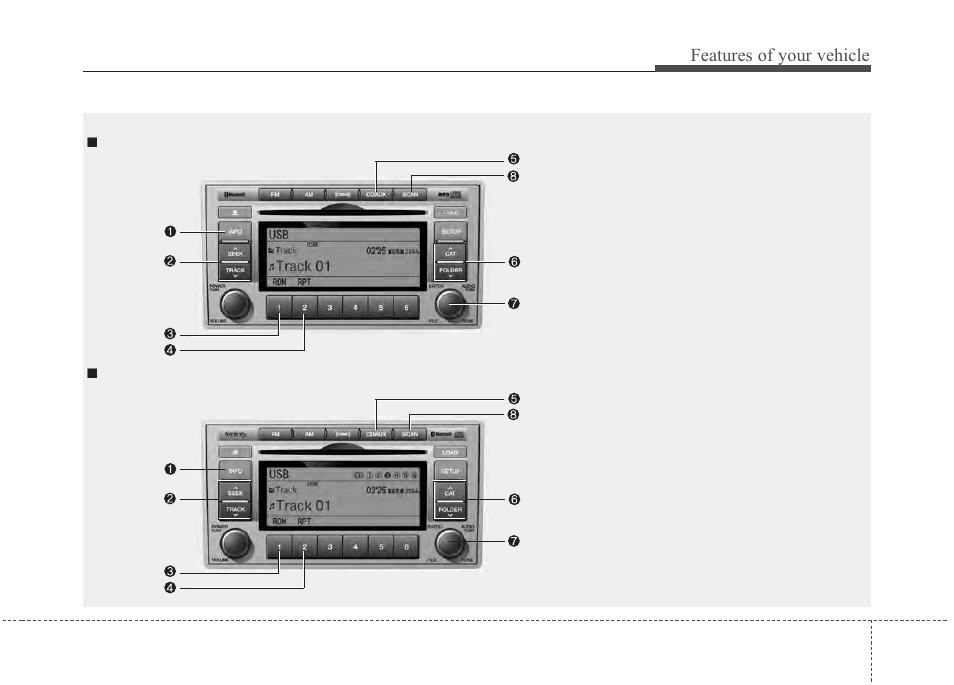 Features of your vehicle | Hyundai 2012 Santa Fe User Manual | Page 196 / 419