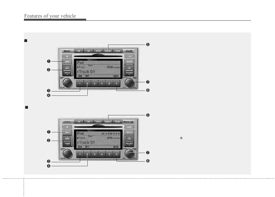 Features of your vehicle | Hyundai 2012 Santa Fe User Manual | Page 199 / 419