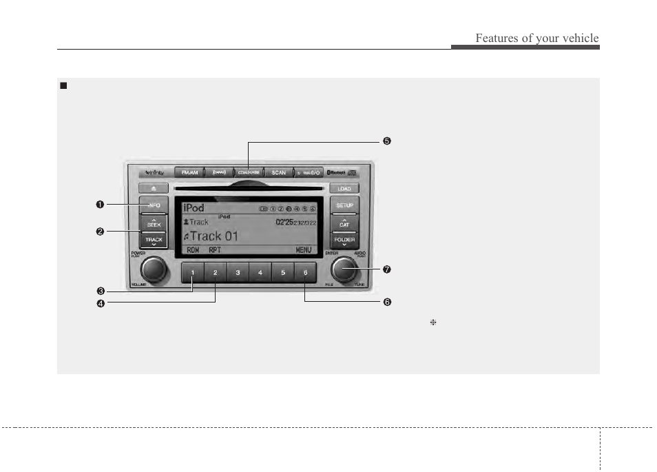 Features of your vehicle | Hyundai 2012 Santa Fe User Manual | Page 200 / 419