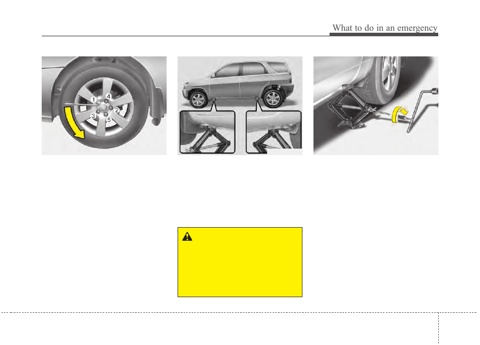 What to do in an emergency | Hyundai 2012 Santa Fe User Manual | Page 319 / 419