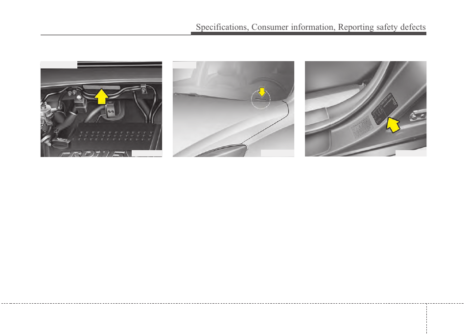 Vehicle identification number (vin), Vehicle certification label | Hyundai 2012 Santa Fe User Manual | Page 407 / 419