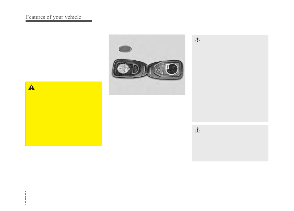 Features of your vehicle | Hyundai 2012 Santa Fe User Manual | Page 83 / 419