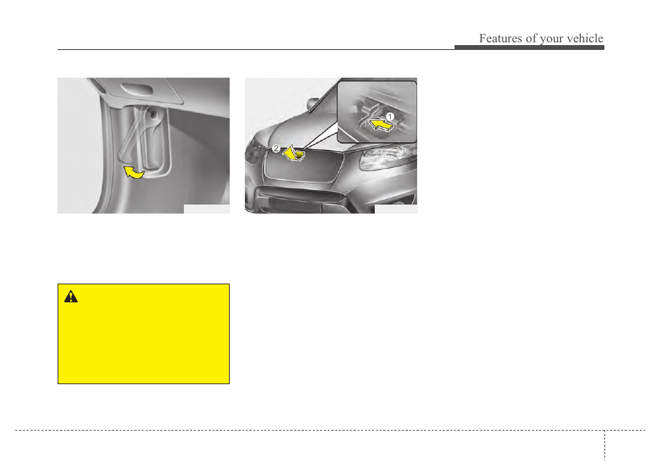 Features of your vehicle | Hyundai 2012 Santa Fe User Manual | Page 96 / 419