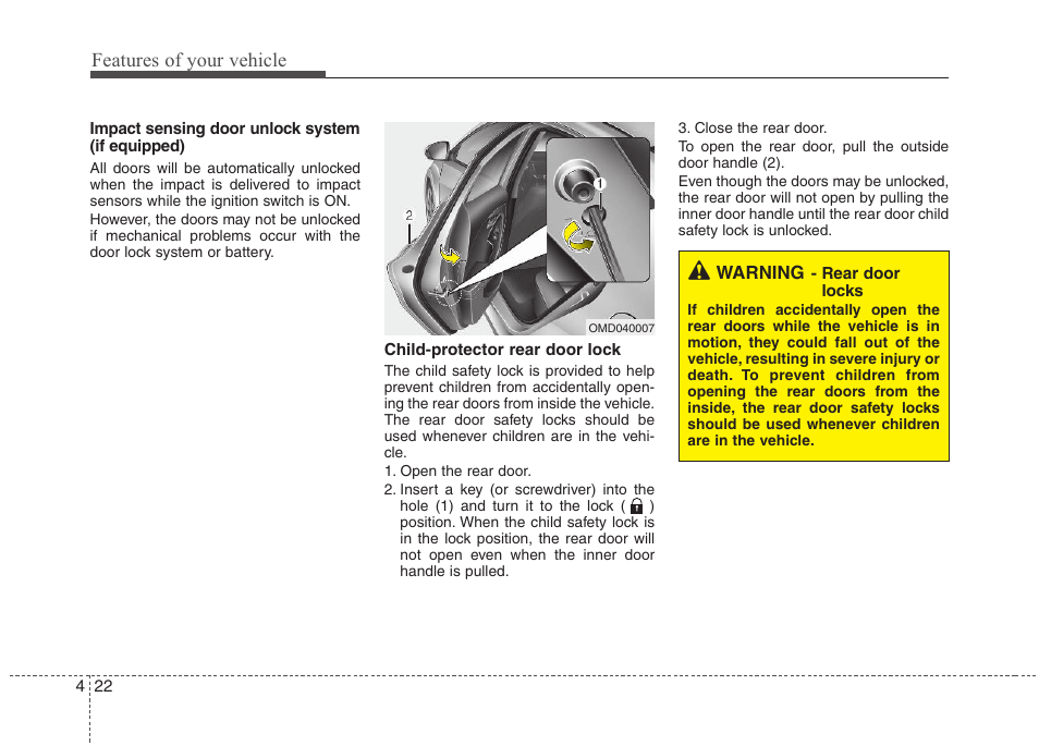 Features of your vehicle | Hyundai 2012 Elantra User Manual | Page 100 / 383