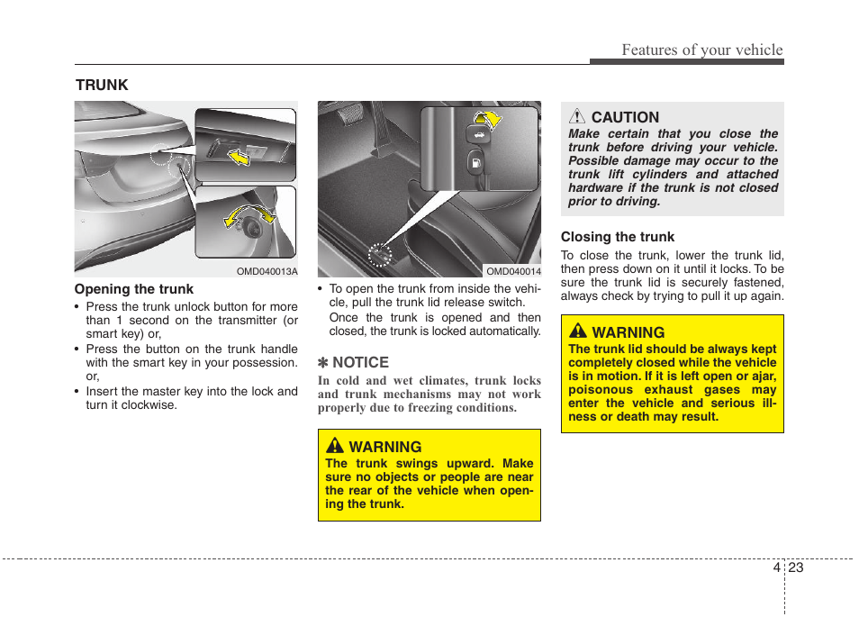 Features of your vehicle | Hyundai 2012 Elantra User Manual | Page 101 / 383