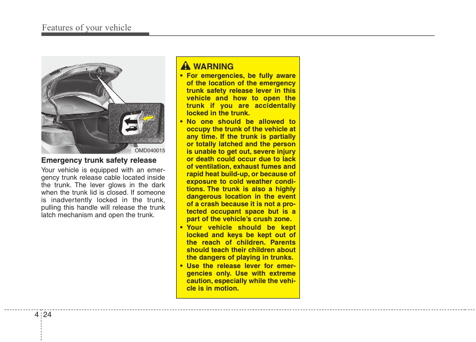 Features of your vehicle | Hyundai 2012 Elantra User Manual | Page 102 / 383