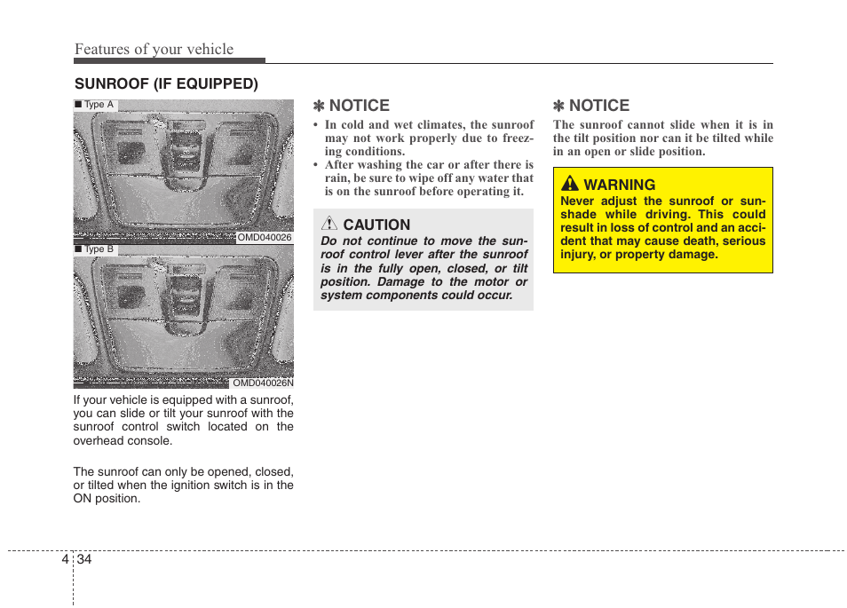 Features of your vehicle, Notice | Hyundai 2012 Elantra User Manual | Page 112 / 383