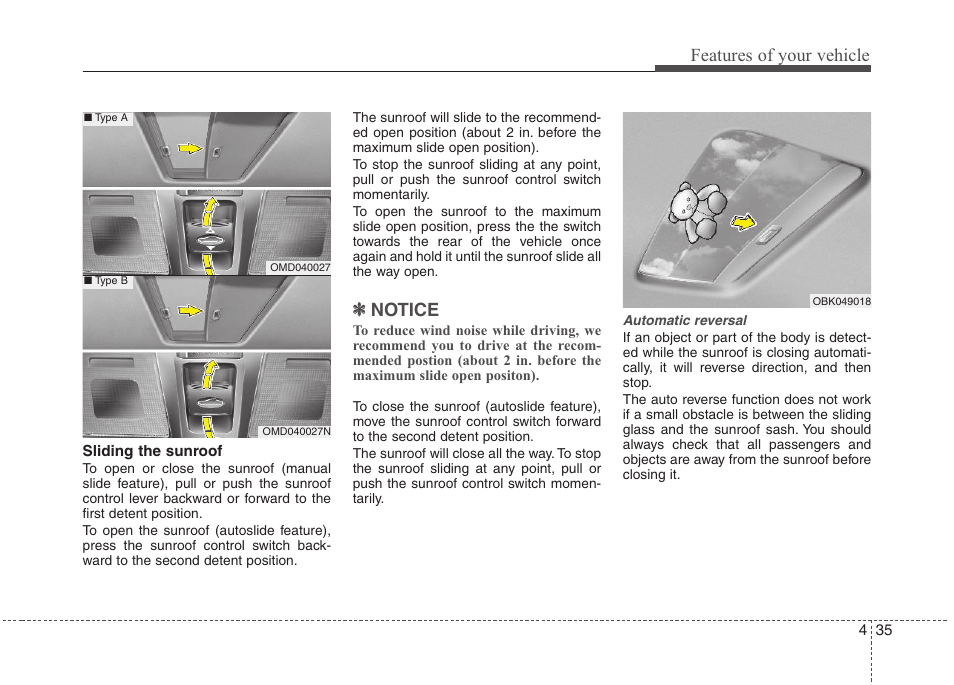 Features of your vehicle, Notice | Hyundai 2012 Elantra User Manual | Page 113 / 383