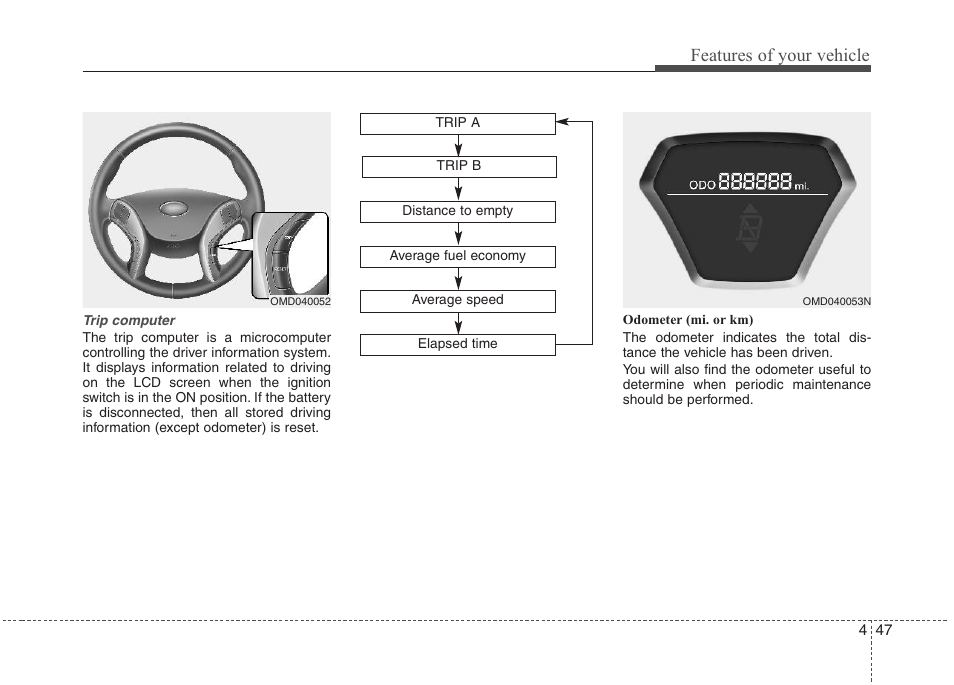 Features of your vehicle | Hyundai 2012 Elantra User Manual | Page 125 / 383