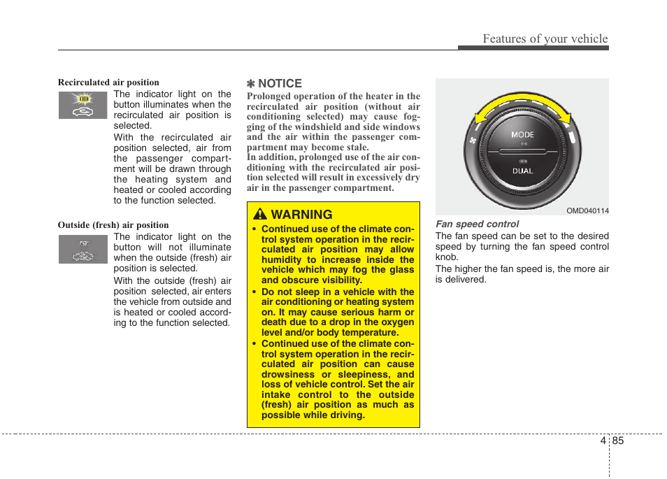 Features of your vehicle | Hyundai 2012 Elantra User Manual | Page 163 / 383