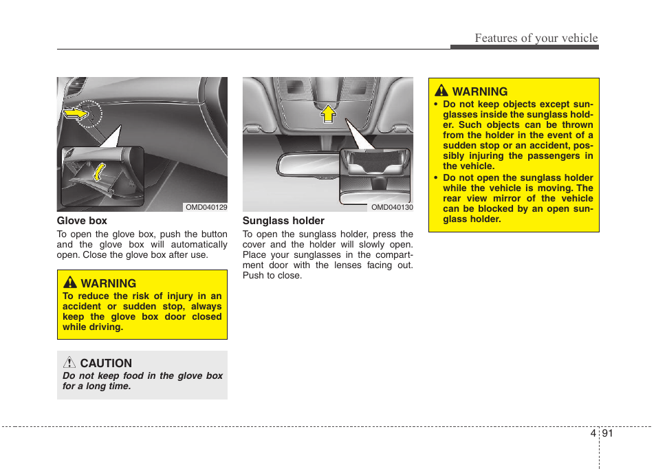 Features of your vehicle | Hyundai 2012 Elantra User Manual | Page 169 / 383