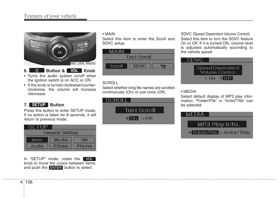 Features of your vehicle | Hyundai 2012 Elantra User Manual | Page 184 / 383