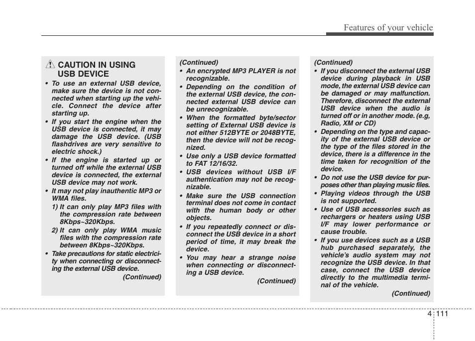 Features of your vehicle | Hyundai 2012 Elantra User Manual | Page 189 / 383