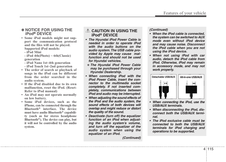 Features of your vehicle | Hyundai 2012 Elantra User Manual | Page 193 / 383