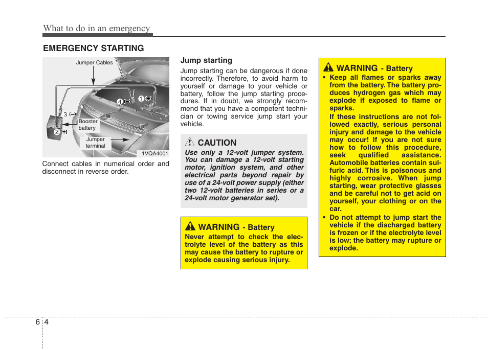 What to do in an emergency | Hyundai 2012 Elantra User Manual | Page 263 / 383