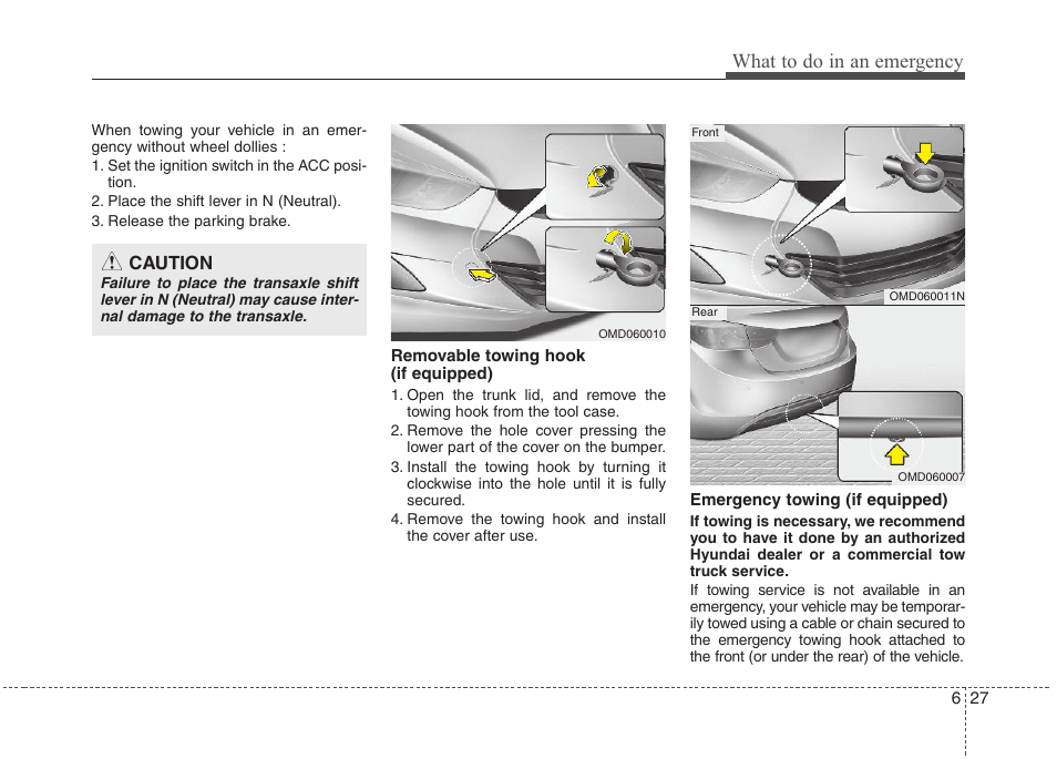 What to do in an emergency | Hyundai 2012 Elantra User Manual | Page 286 / 383