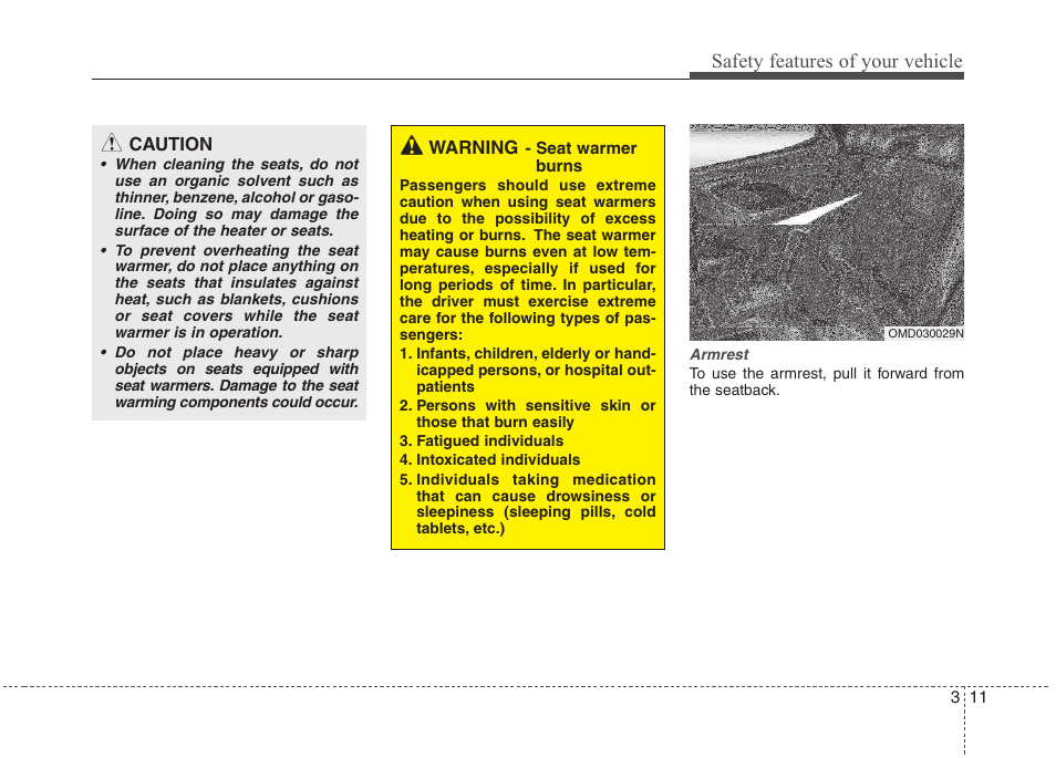 Safety features of your vehicle | Hyundai 2012 Elantra User Manual | Page 29 / 383