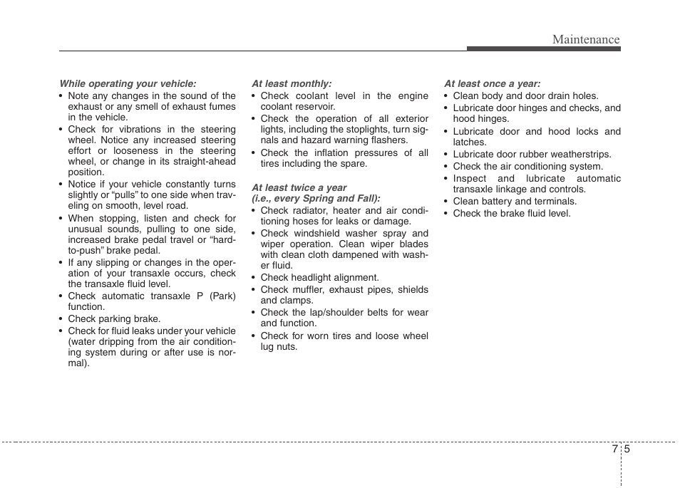 Maintenance | Hyundai 2012 Elantra User Manual | Page 293 / 383