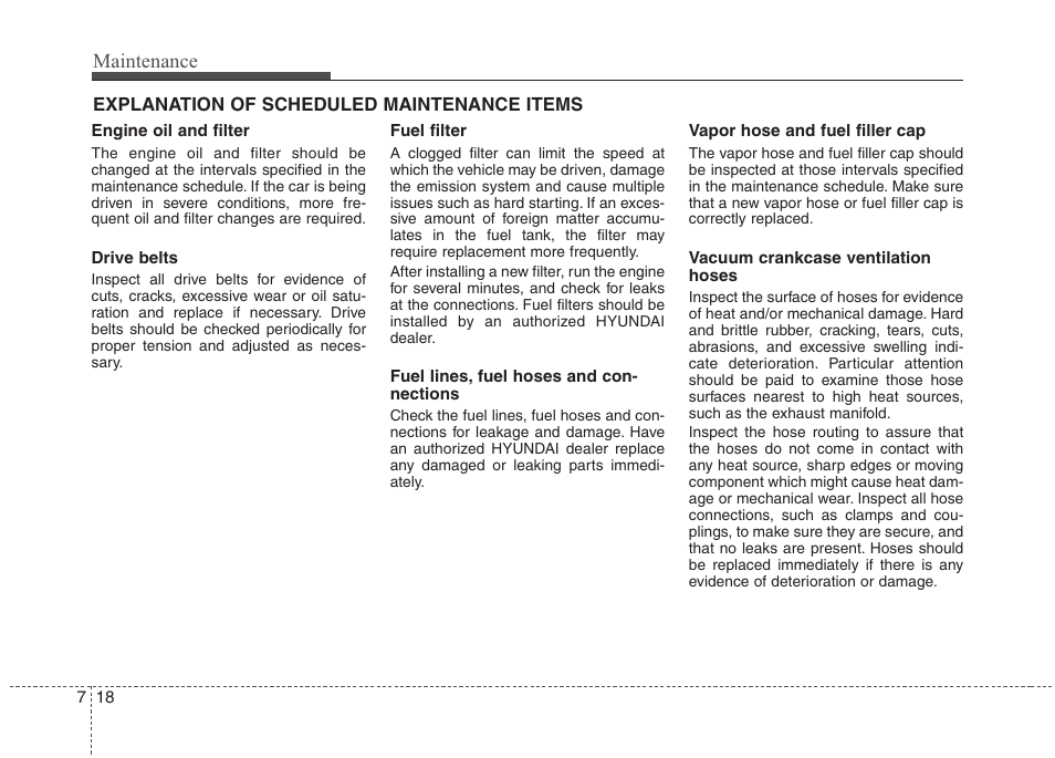 Maintenance | Hyundai 2012 Elantra User Manual | Page 306 / 383